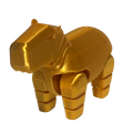 The Golden Capybara 3D Printed PLA Plastic 2" Tall Unique Animal-Themed Decoration Item