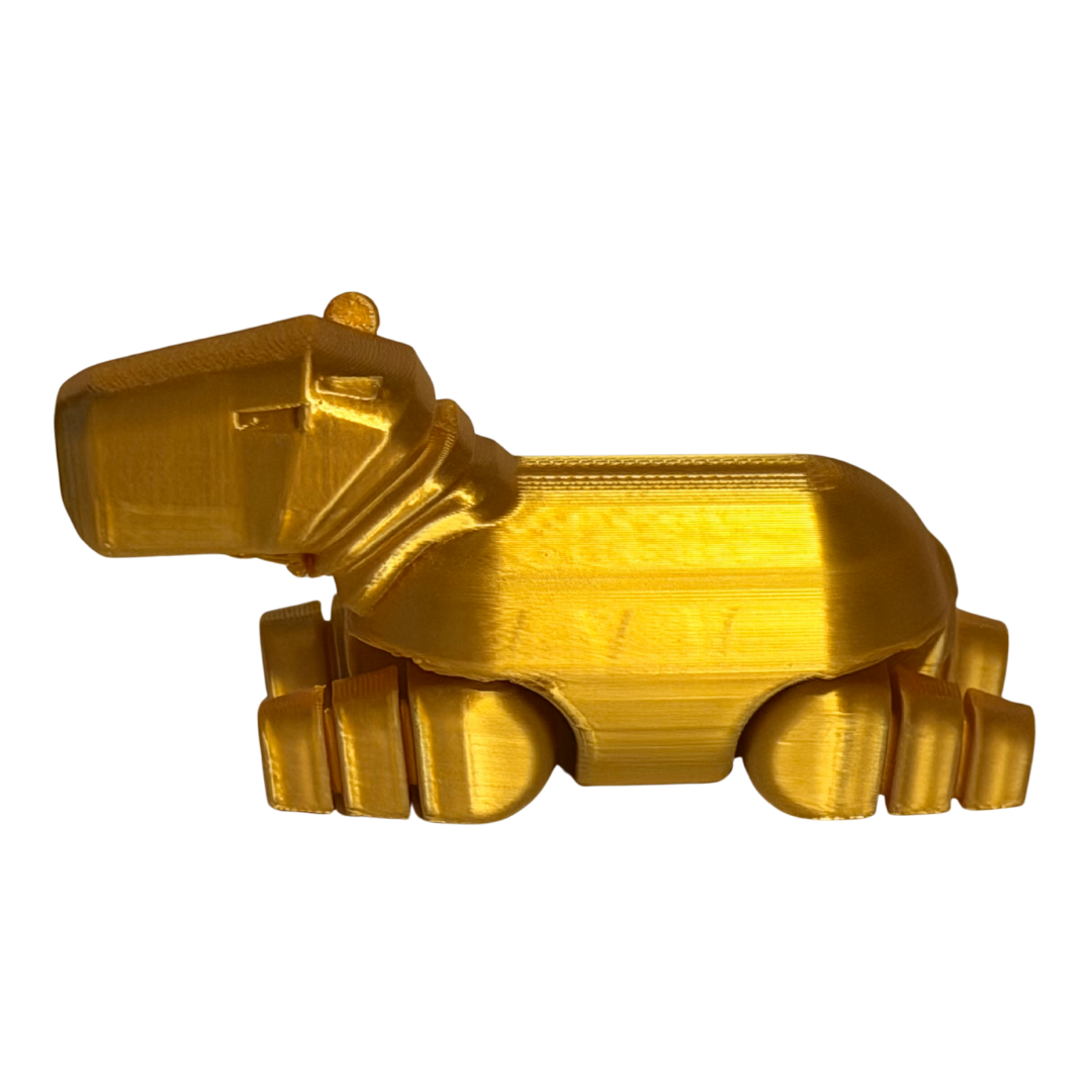 The Golden Capybara 3D Printed PLA Plastic 2" Tall Unique Animal-Themed Decoration Item