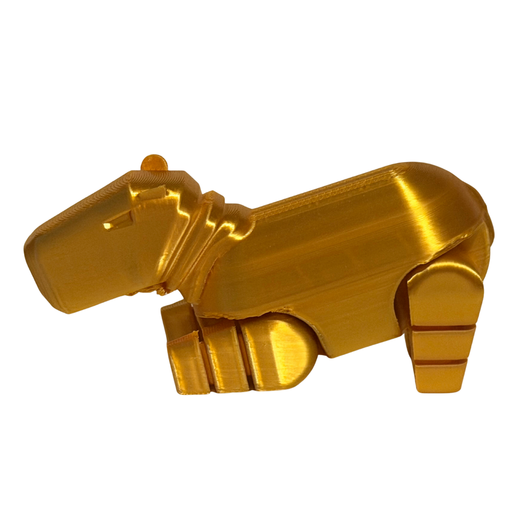 The Golden Capybara 3D Printed PLA Plastic 2" Tall Unique Animal-Themed Decoration Item