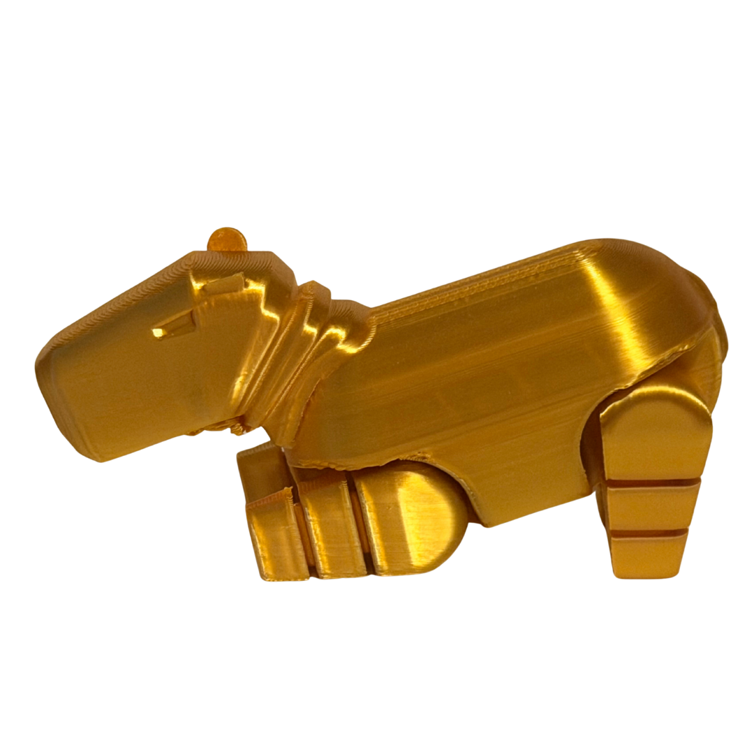 The Golden Capybara 3D Printed PLA Plastic 2" Tall Unique Animal-Themed Decoration Item
