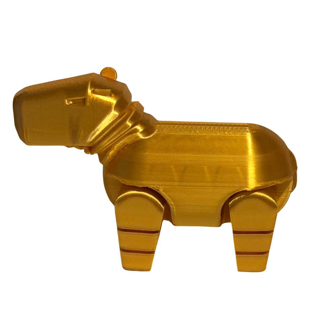 The Golden Capybara 3D Printed PLA Plastic 2" Tall Unique Animal-Themed Decoration Item